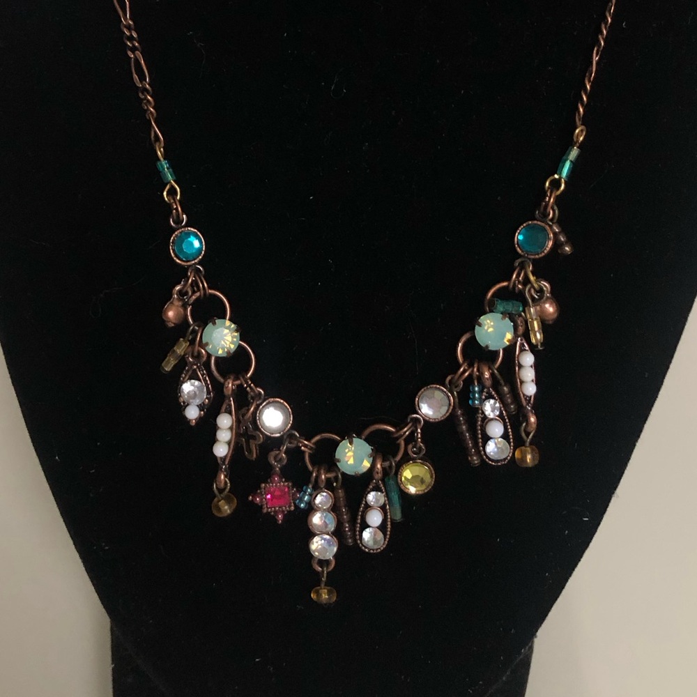 Boho Chic Antique Multicolor Bead & Jem Necklace - Picture 2 of 8